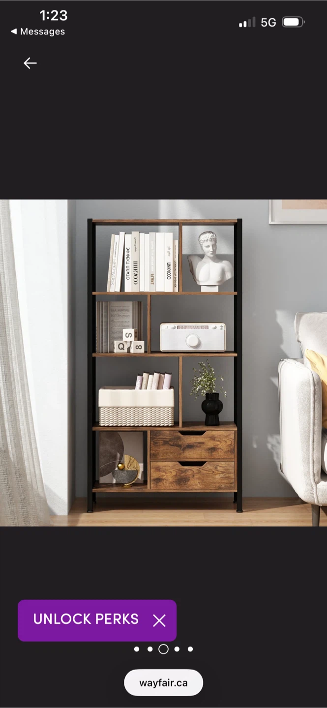 New Industrial Style Bookshelf with Drawers - photo 5