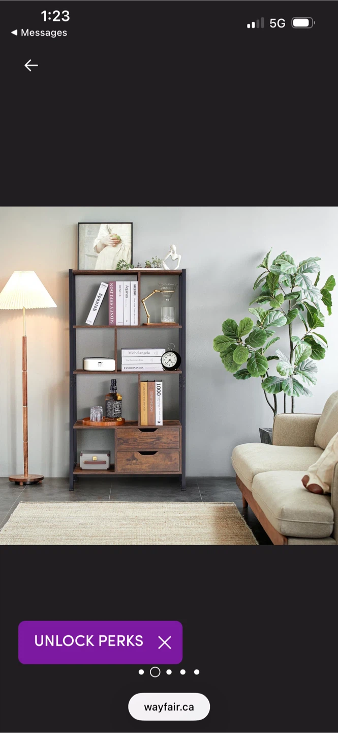 New Industrial Style Bookshelf with Drawers - photo 2