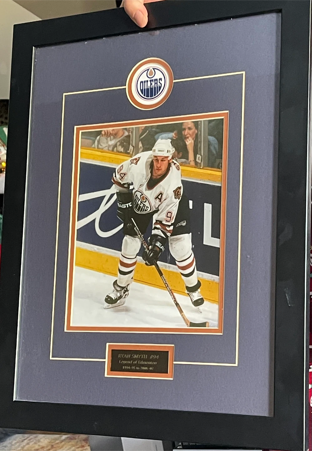 Framed Ryan Smyth Oilers Print