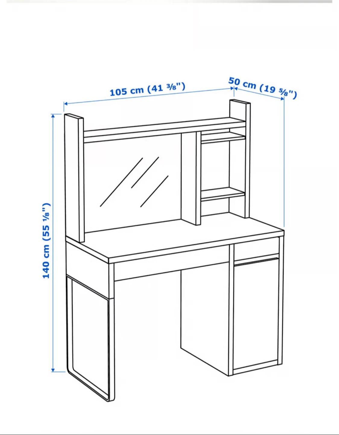 IKEA Micke Desk with Hutch - White - photo 2