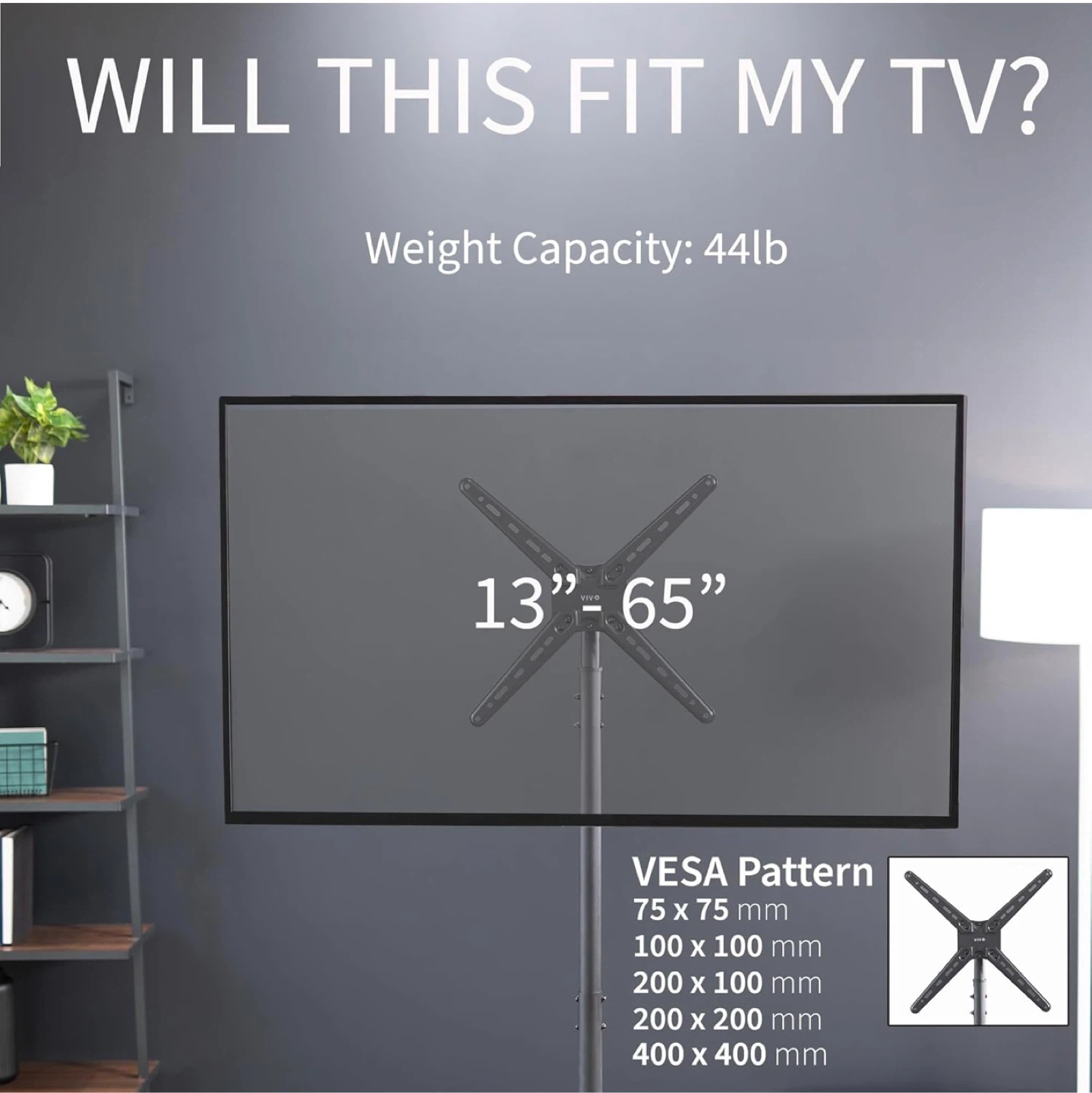 Amazon VIVO Adjustable TV Floor Stand 13-65 inch - photo 4
