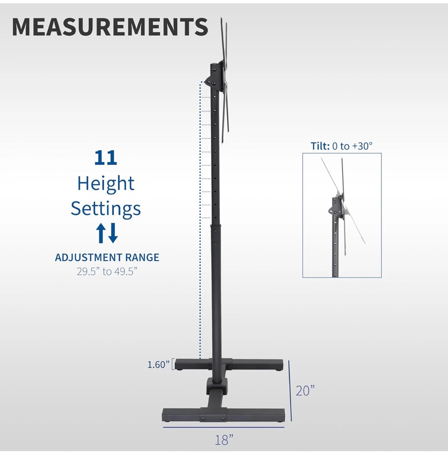 Amazon VIVO Adjustable TV Floor Stand 13-65 inch - photo 5