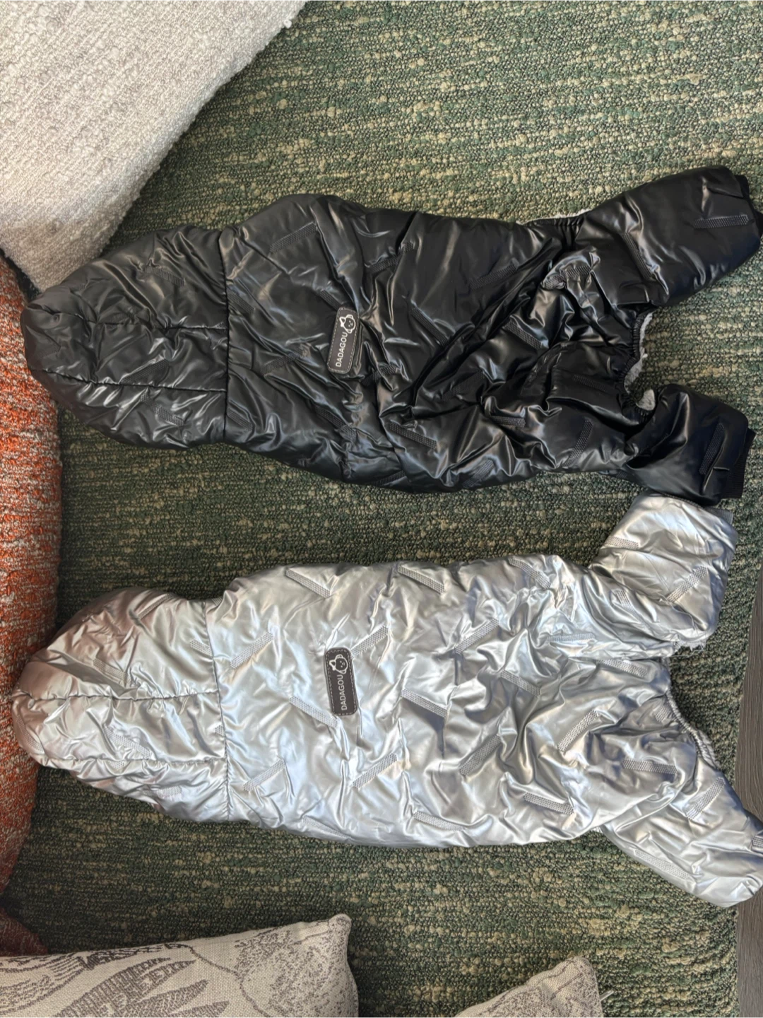 Silver Padded Dog Winter Coat