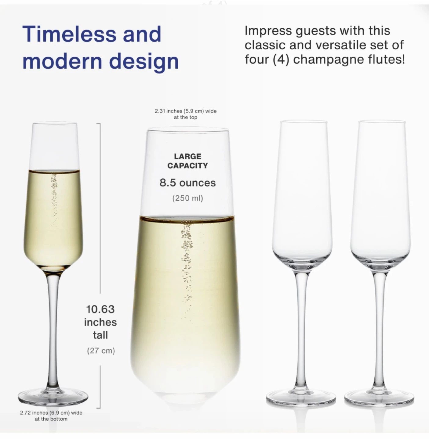 Good Glassware Champagne Flutes - Set of 4 - photo 4