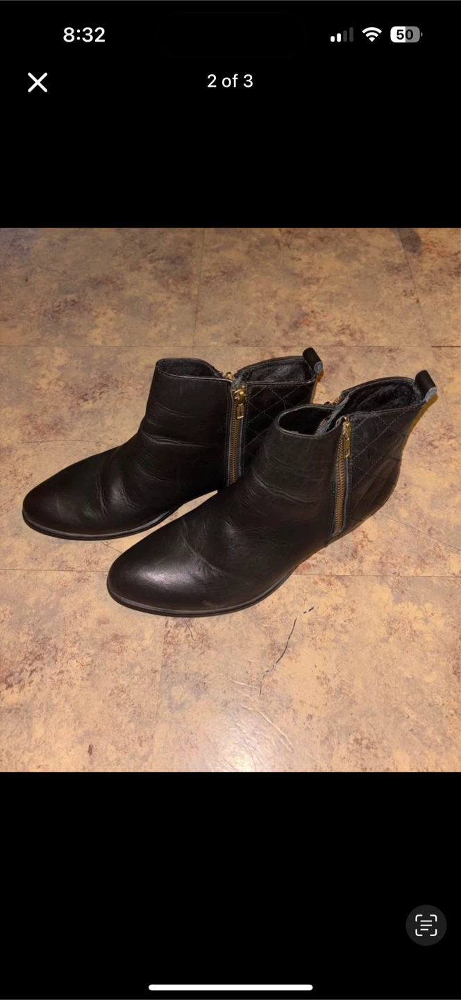 Steve Madden Black Leather Ankle Boots - Size 10 - photo 2