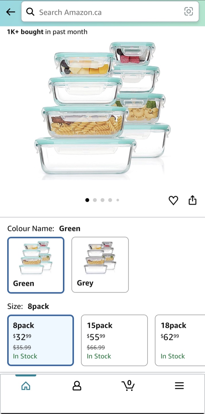 8-pack Glass Food Storage Containers - Green - photo 2