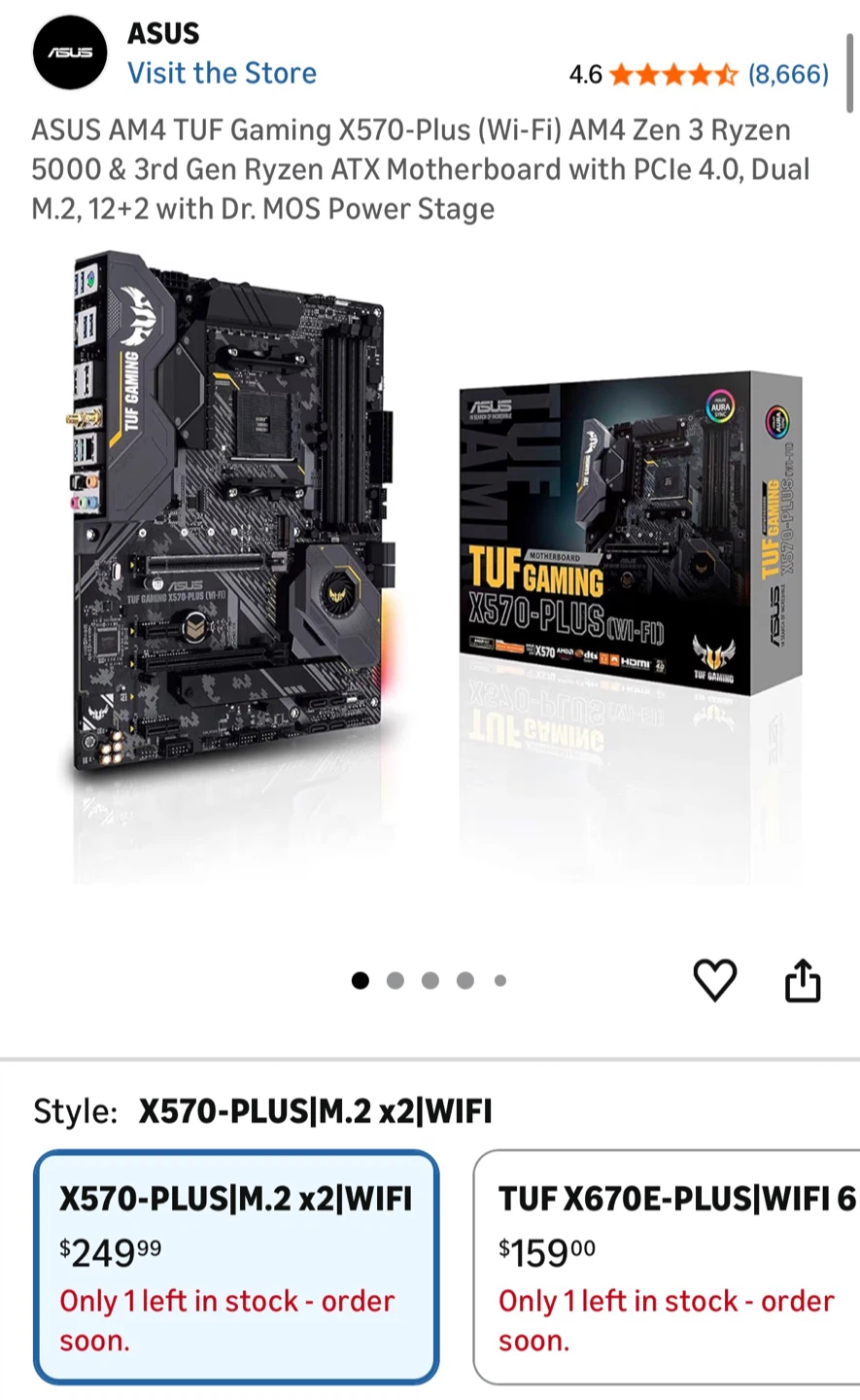 Asus tuff x570 plus wifi motherboard am4 - photo 3