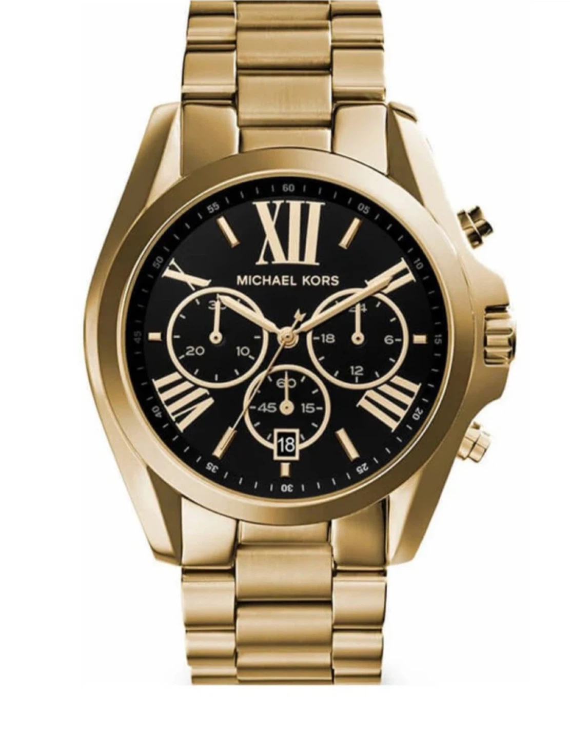 Michael Kors Bradshaw Black Dial Gold watch