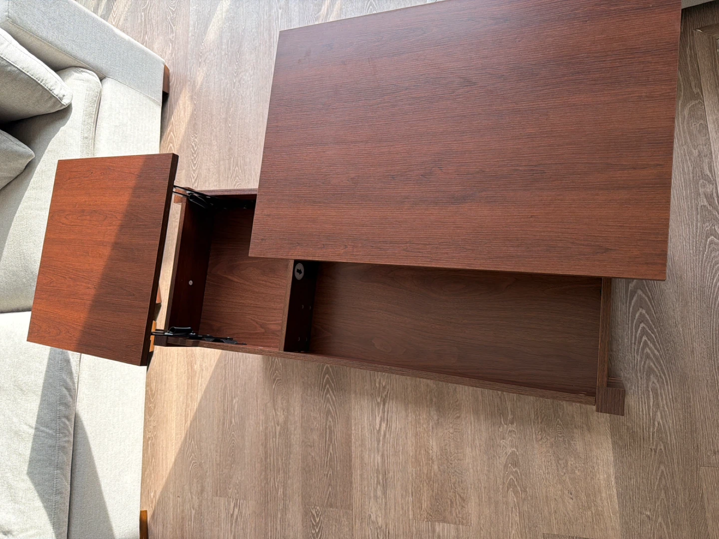 Lift-Top Coffee Table with Hidden Storage – Farmhouse Style - photo 3