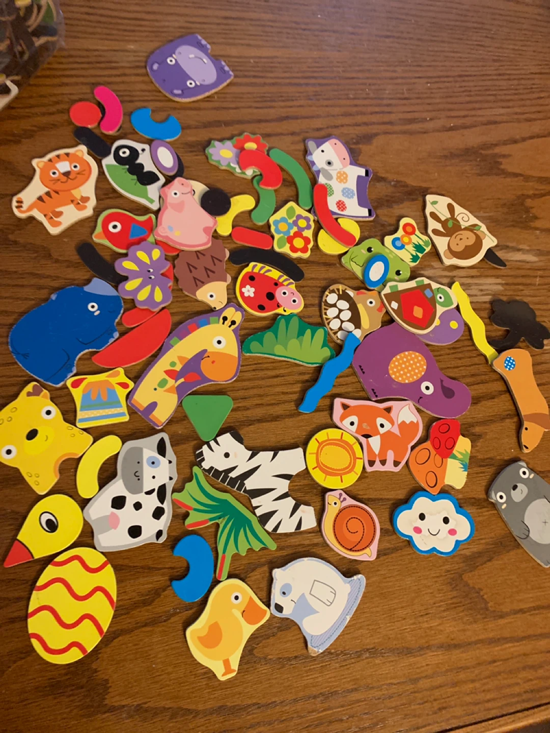 Kids' Wooden Animal & Number Magnets