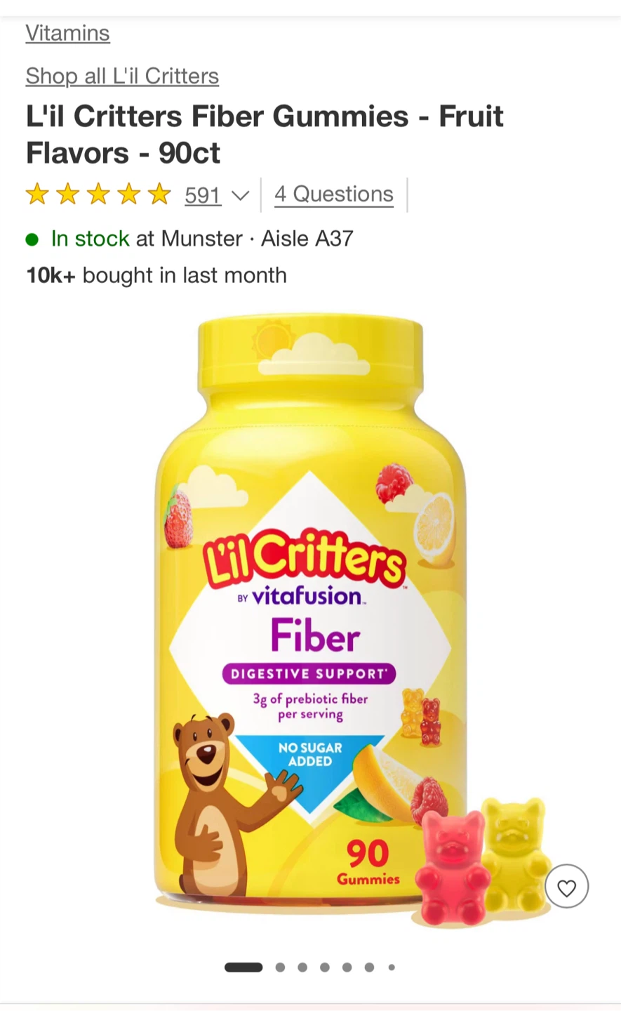 L'il Critters Fiber Gummies - Fruit Flavors - 90ct - photo 3