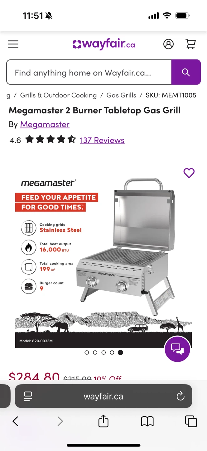 Move out sale - Megamaster 2 Burner Tabletop Gas Grill - photo 3