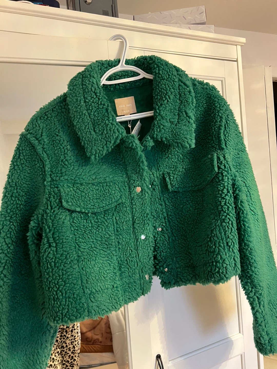Love Tree Green Sherpa Jacket - Size M - photo 2
