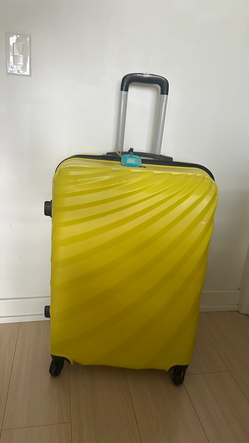 Yellow Hardside Suitcase with Tag! (only used once)