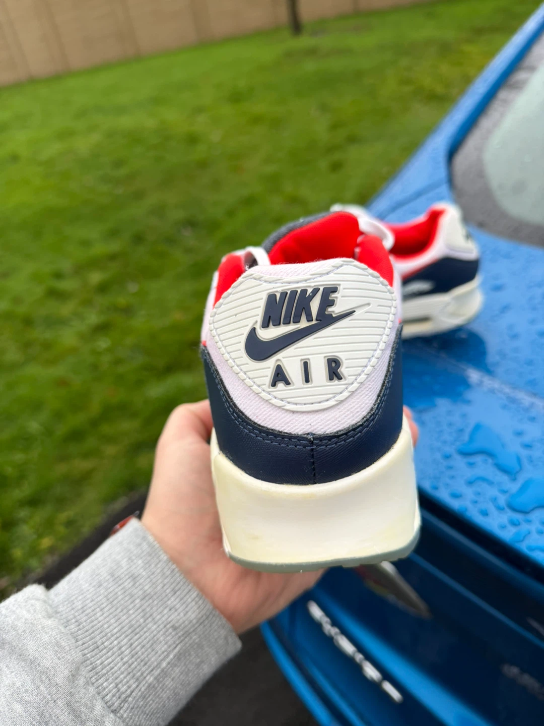 Nike Air Max 90 Shoes - White, Red, Navy - photo 4