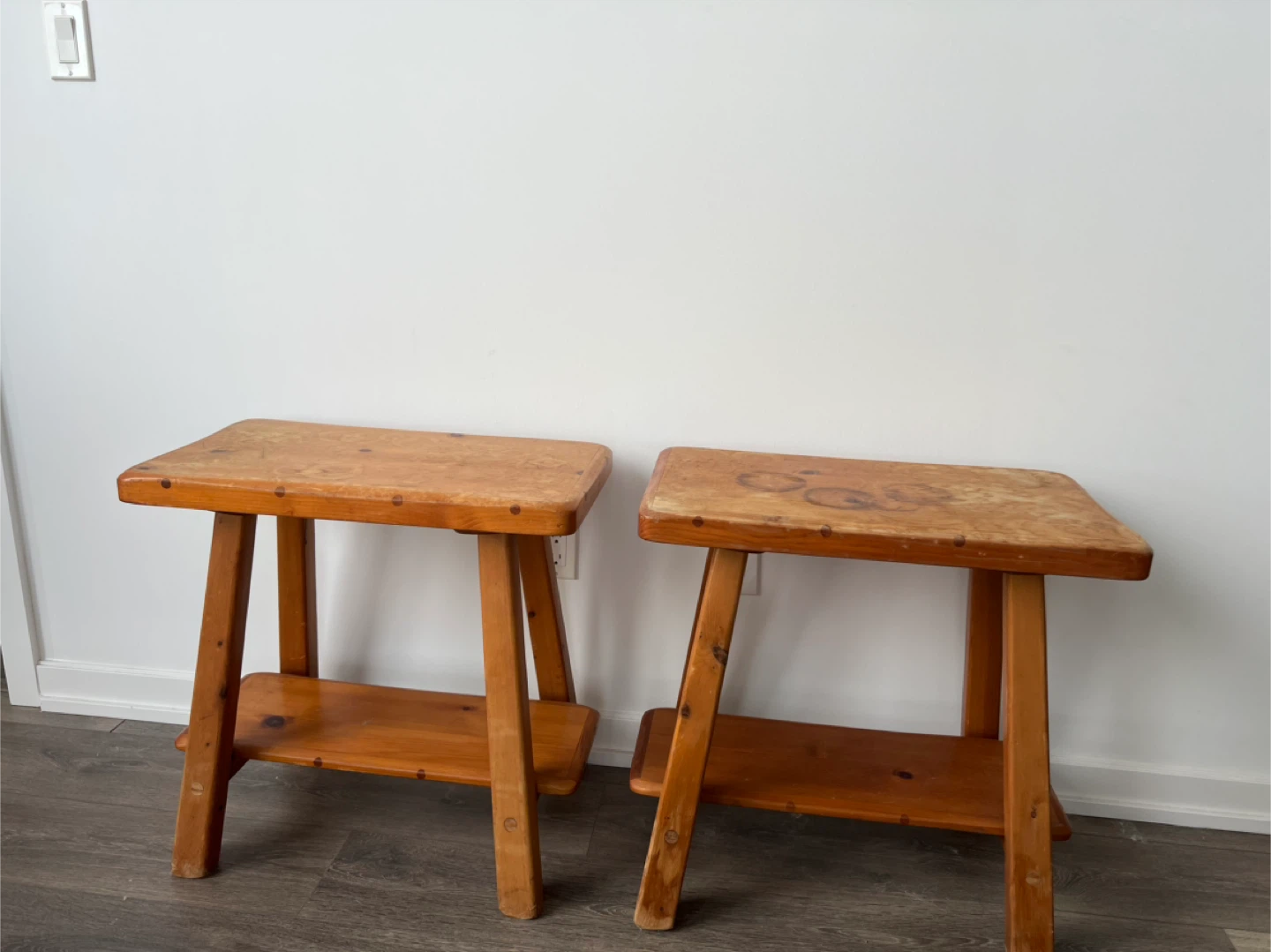 Solid Wood Coffee Table with Two Matching Nightstands