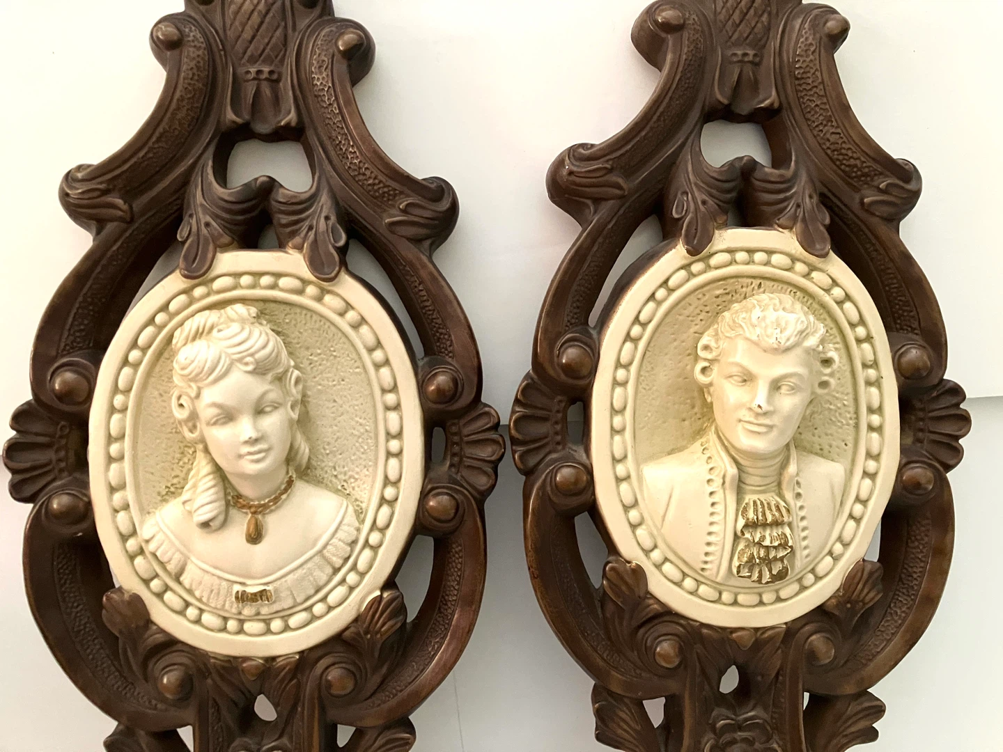 Pair Of 19th Century Style Dresden Opera Singer Senesino Wall Re - photo 2