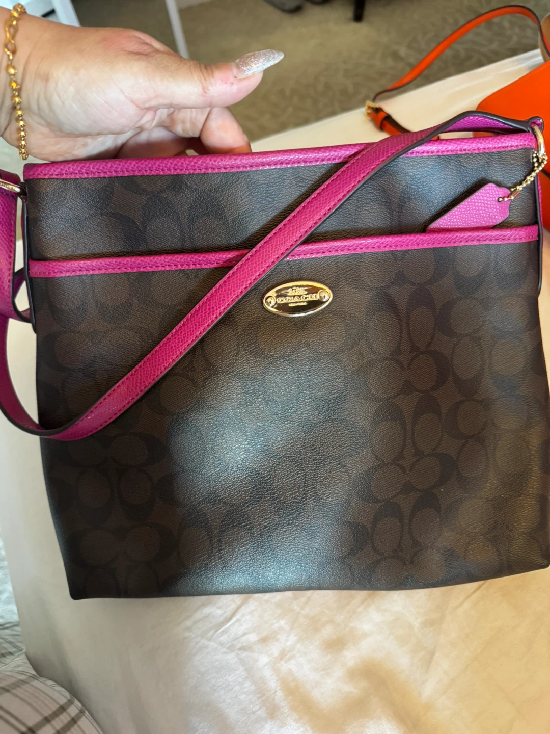 Coach Crossbody Bag - Brown & Pink
