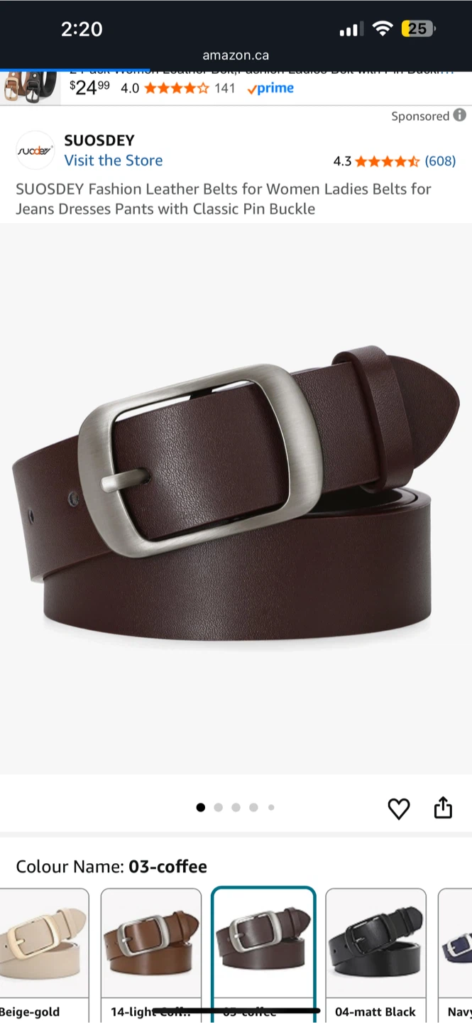 Women’s Brown Leather Belt