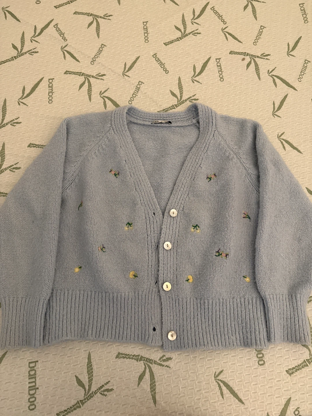 Zara Blue Knit Cardigan - Size L (Also selling tank top)