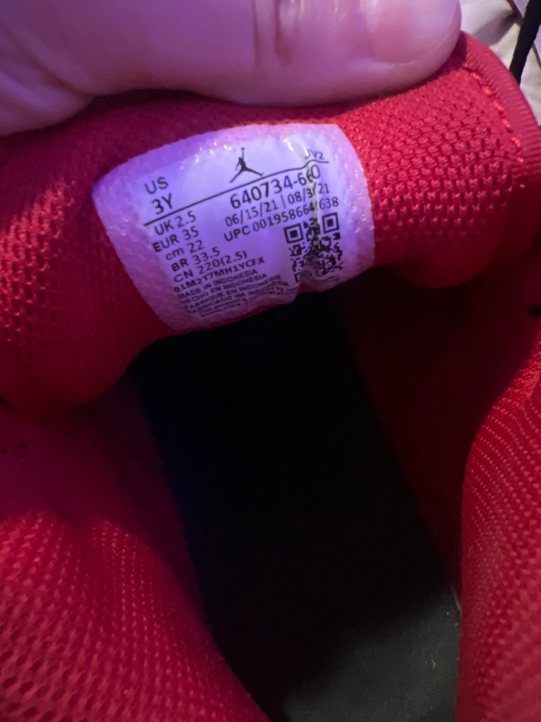 Jordan 1 Red/Black Youth Size 3Y - photo 4