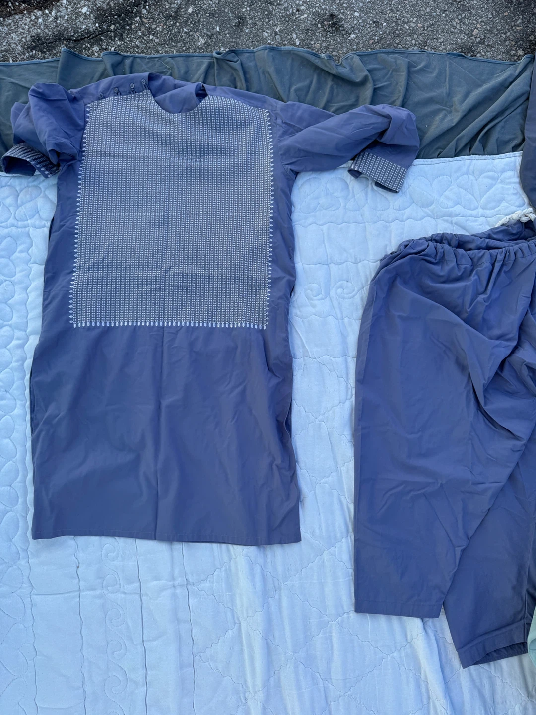 Men's Sage Green & Grey Shalwar Kameez Set - photo 4