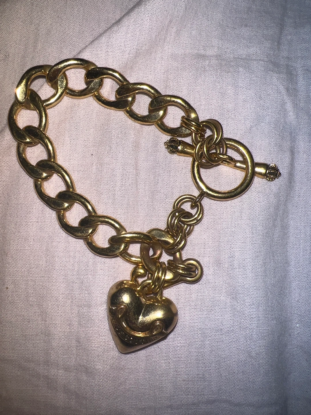 Juicy Couture Gold Heart Charm Bracelet
