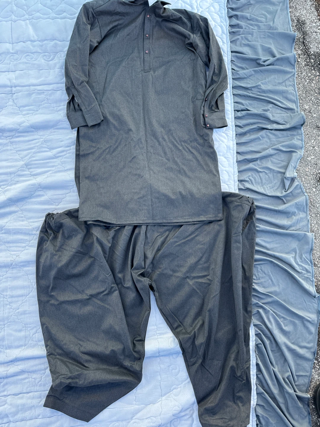 Men's Shalwar Kameez Suit - Grey/Brown - photo 5