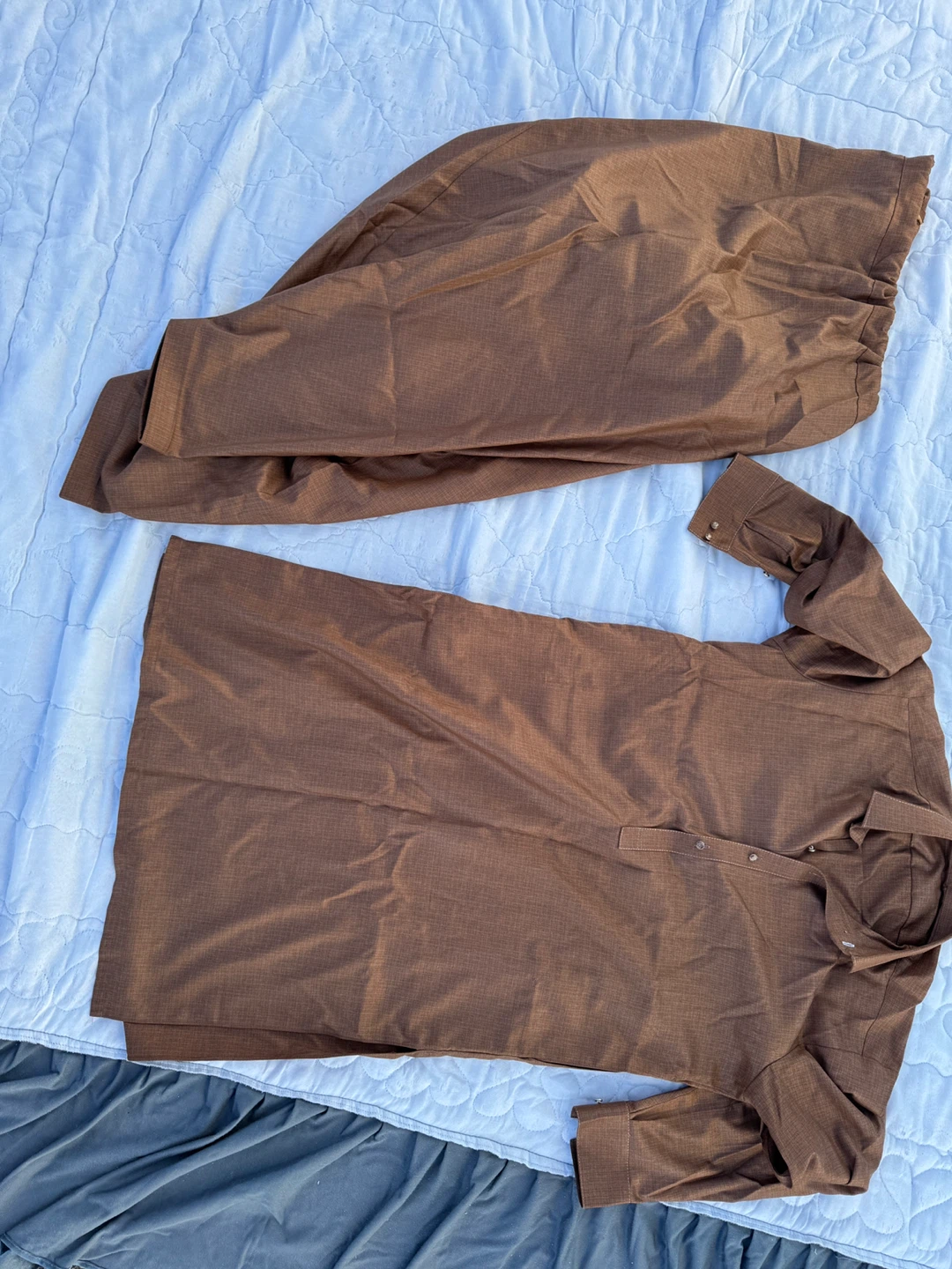 Men's Shalwar Kameez Suit - Grey/Brown - photo 2