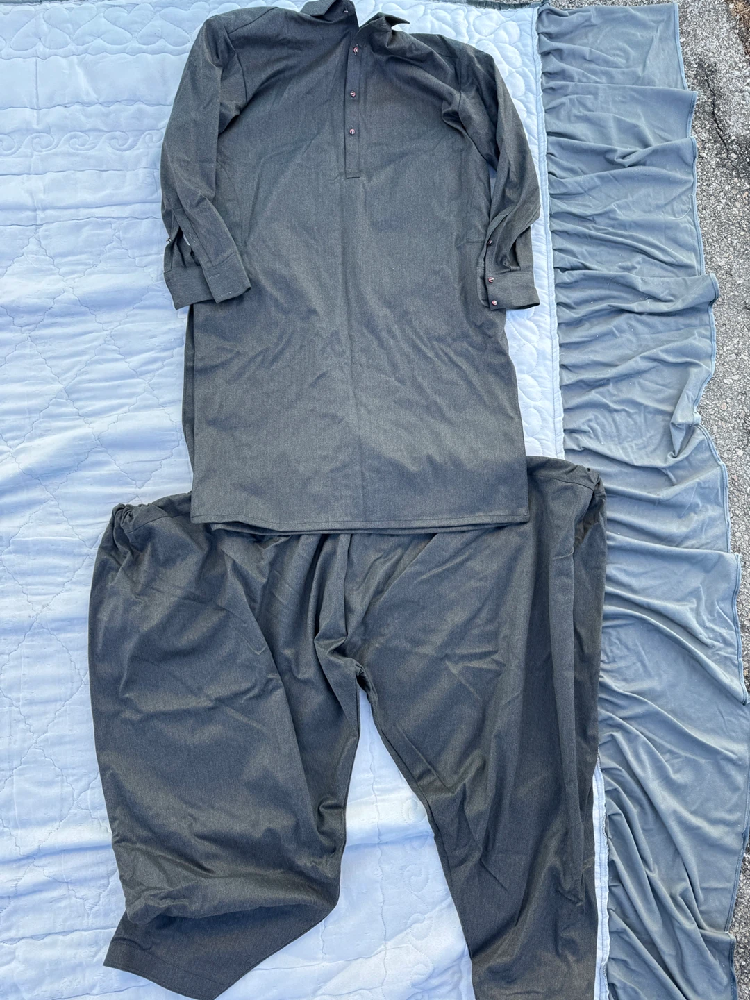 Men's Shalwar Kameez Suit - Grey/Brown - photo 4