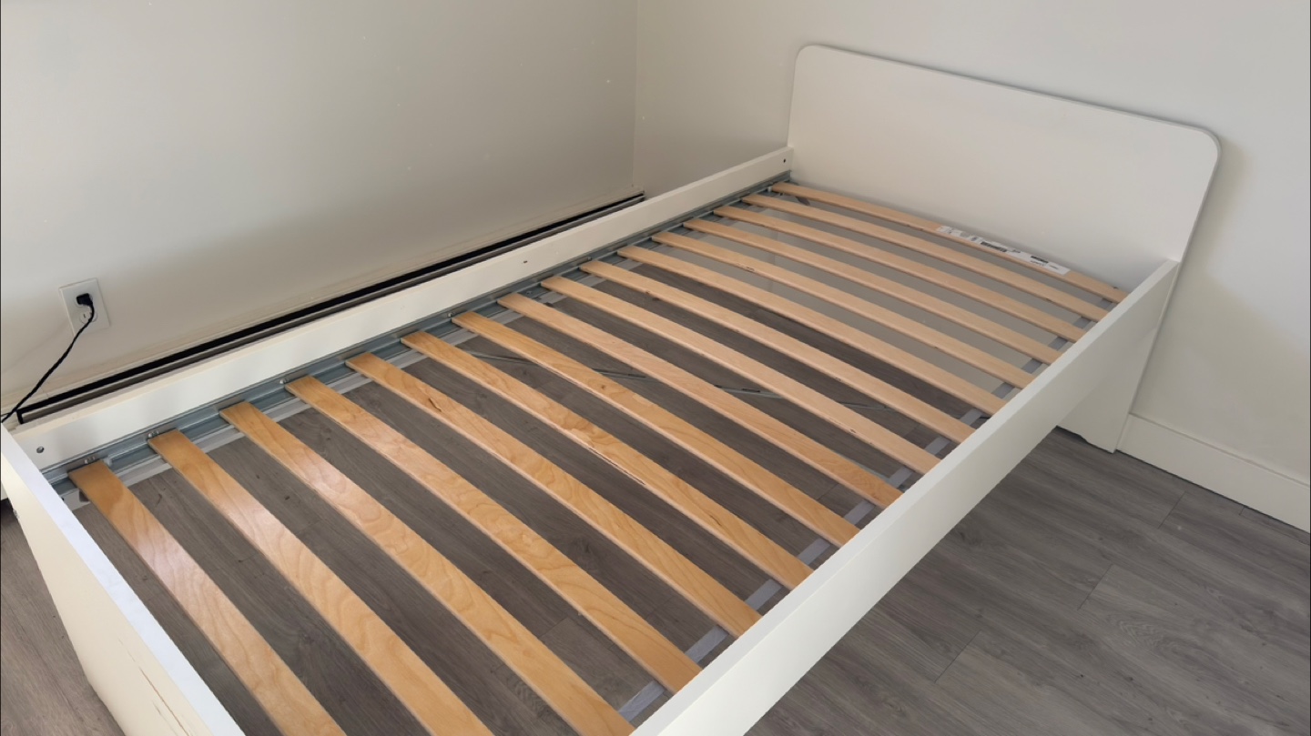 IKEA Twin Bed Frame with slats - White