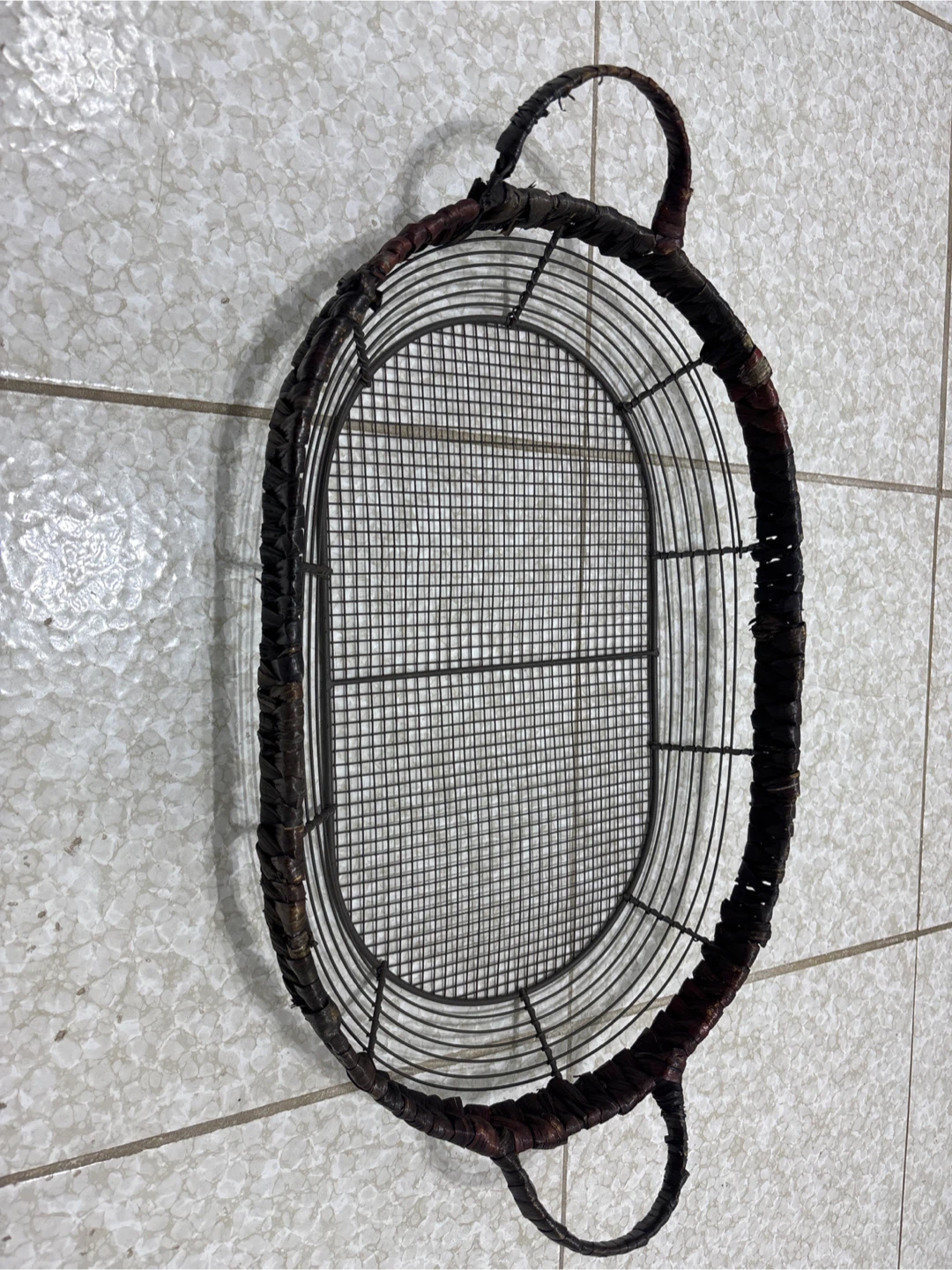 Woven Metal Basket with Handles