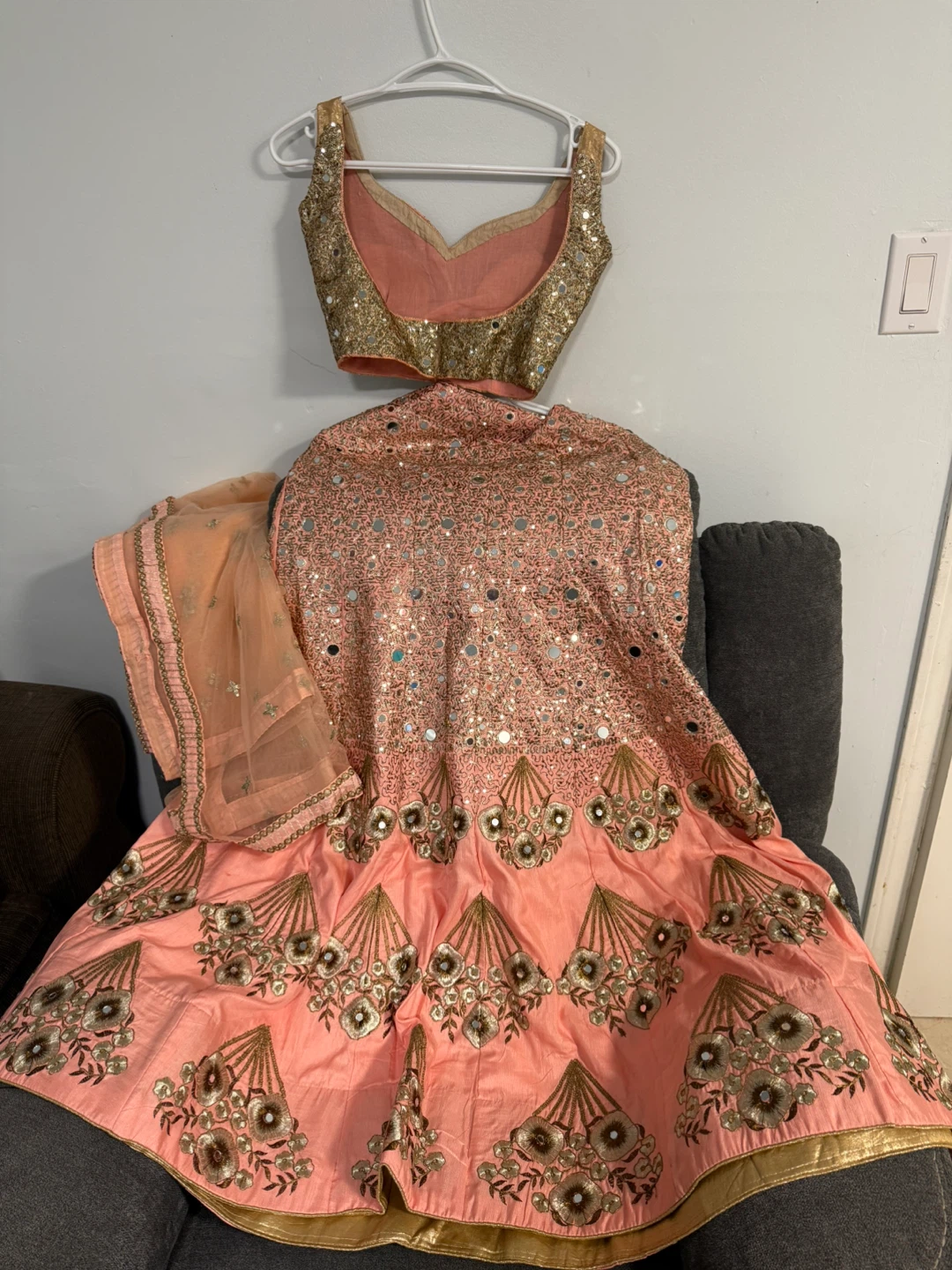Peach Lehenga Choli Set - photo 2