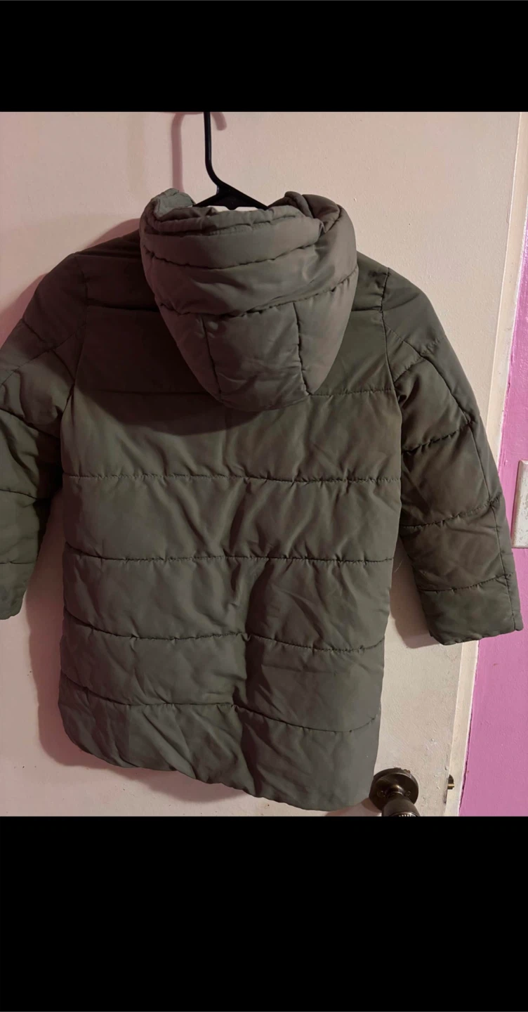 Zara Girls Olive Green Winter Coat - Size 7 - photo 4