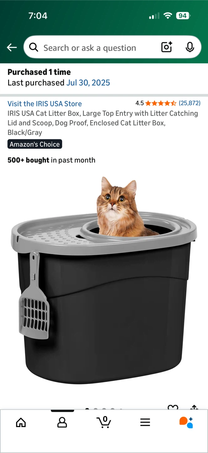 Top entry litter box