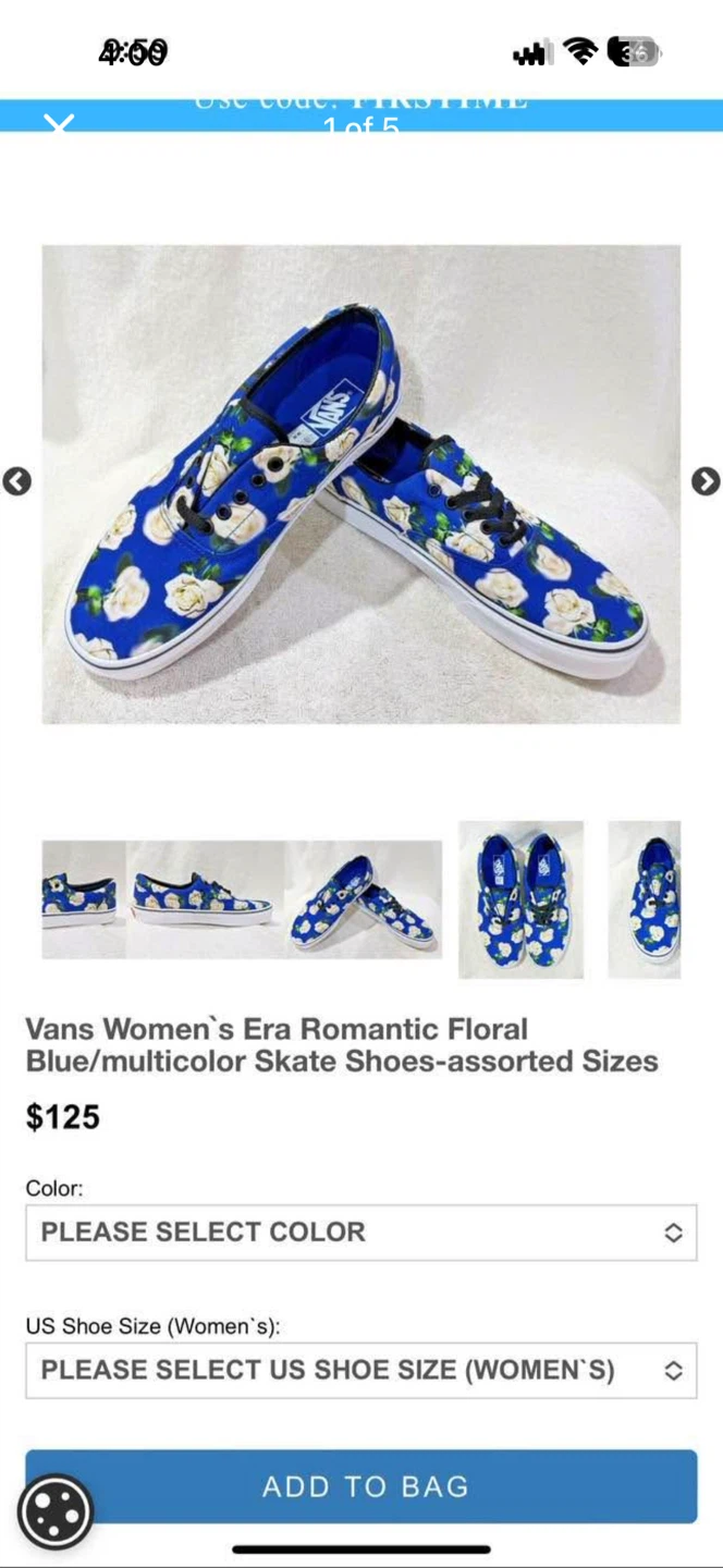 Vans Women's Era Romantic Floral Blue US 9 - photo 3