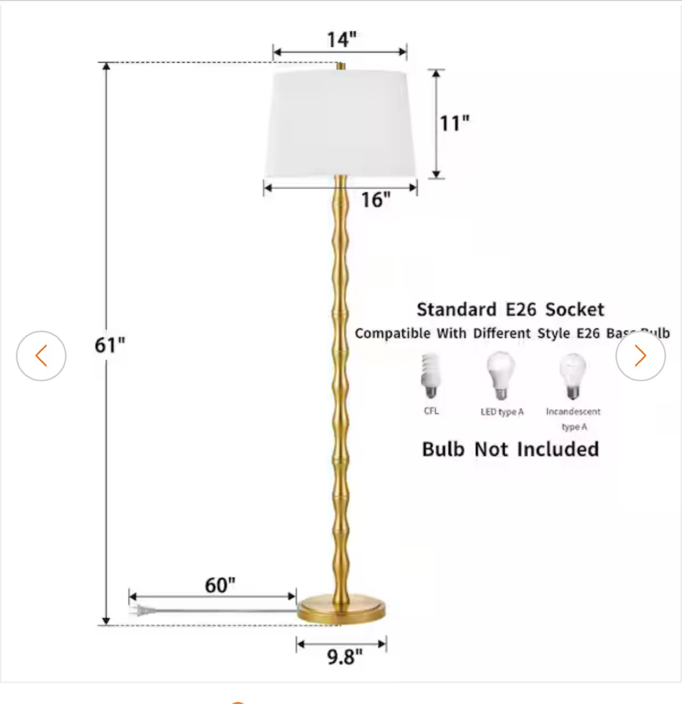 Floor Lamp - Blue Shade, Silver Base - photo 2
