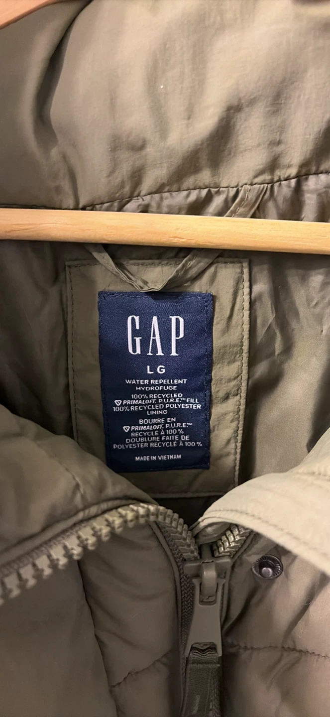 GAP Olive Green Puffer Jacket - Size Large - photo 2
