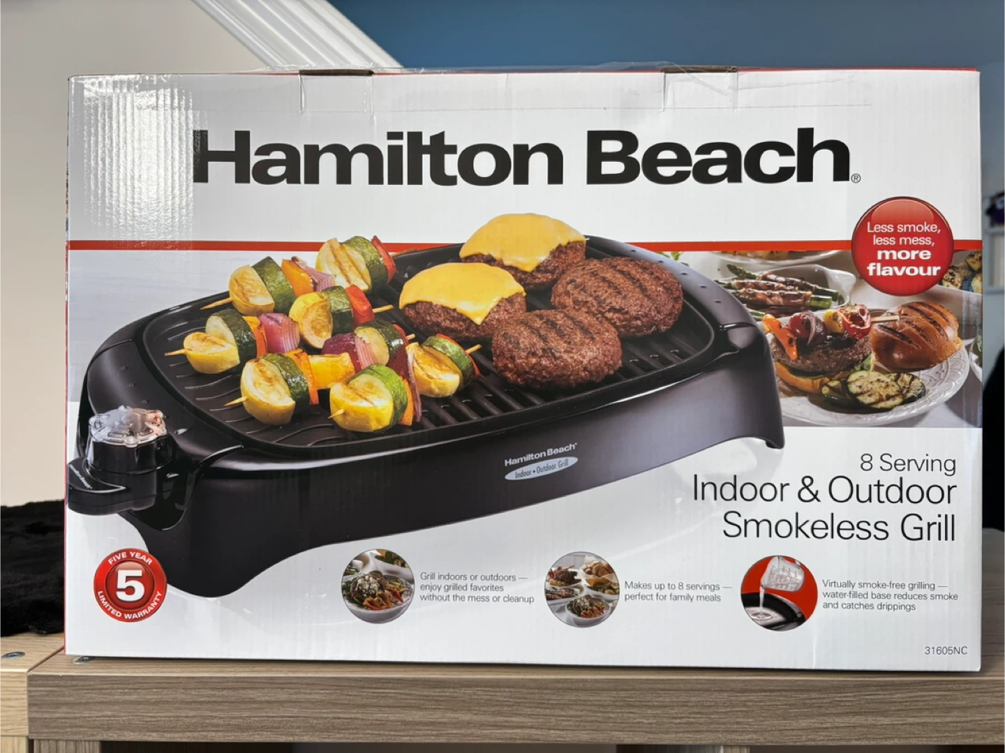 Hamilton Beach Indoor & Outdoor Smokeless Grill - New!