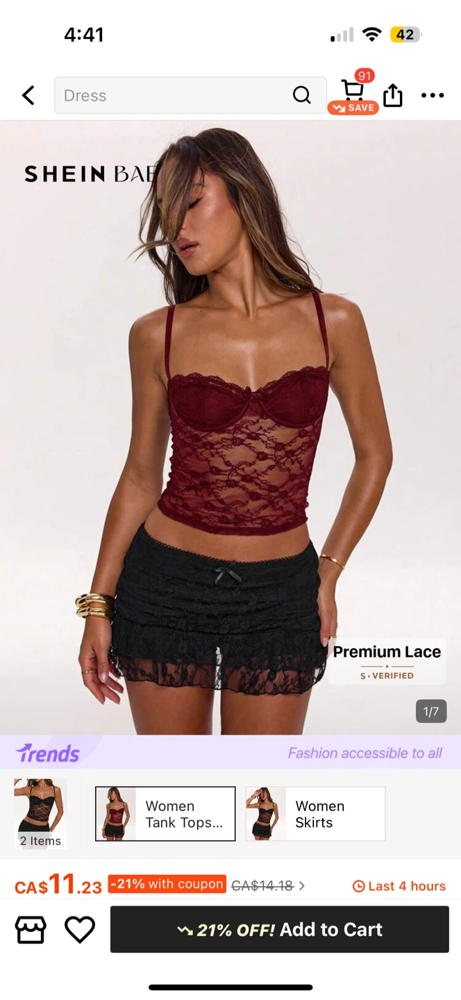 BAE Premium Lace Tank Top - photo 2