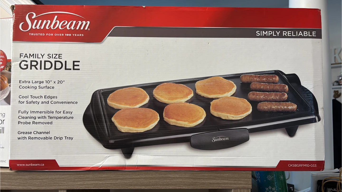 Sunbeam Family Size Griddle - New in Box!