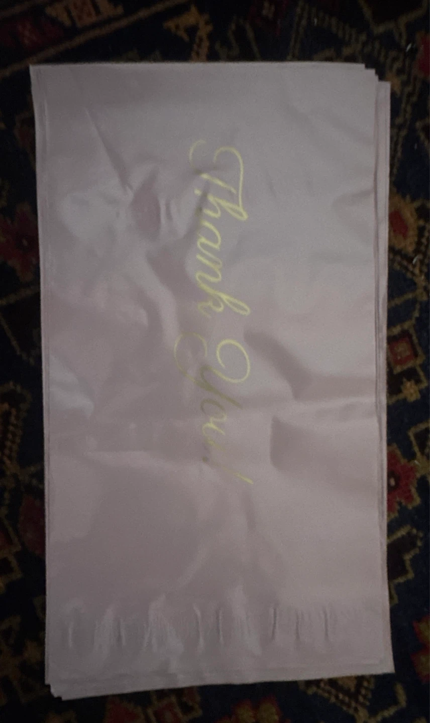 Pink Plastic Thank You Bags small for gift or orders