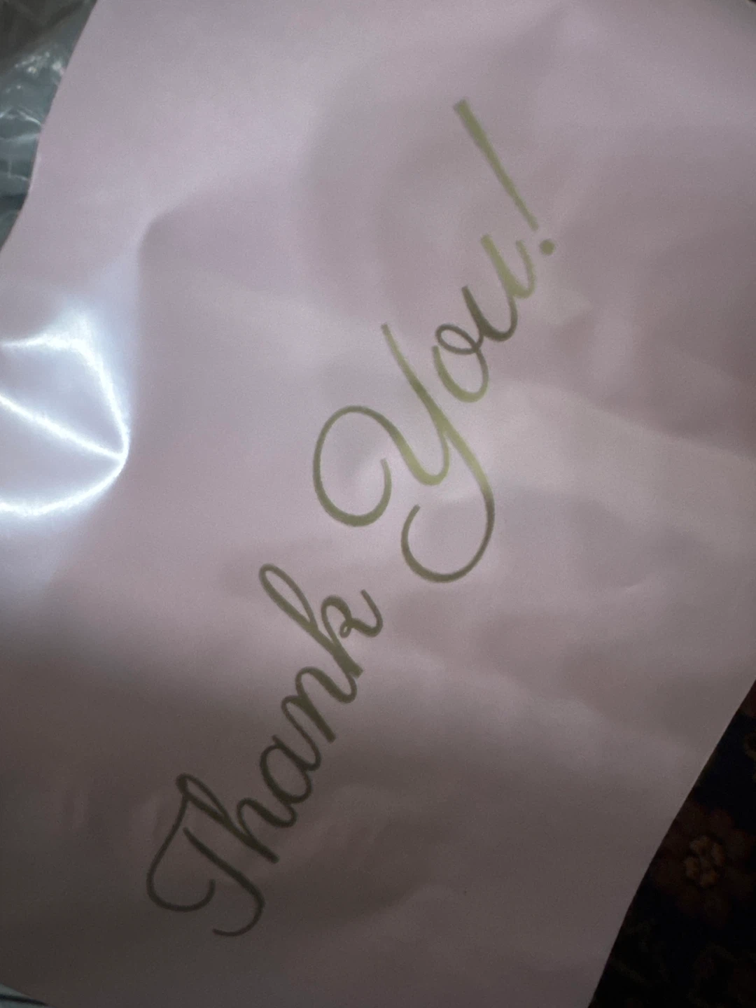 Pink Plastic Thank You Bags small for gift or orders - photo 2