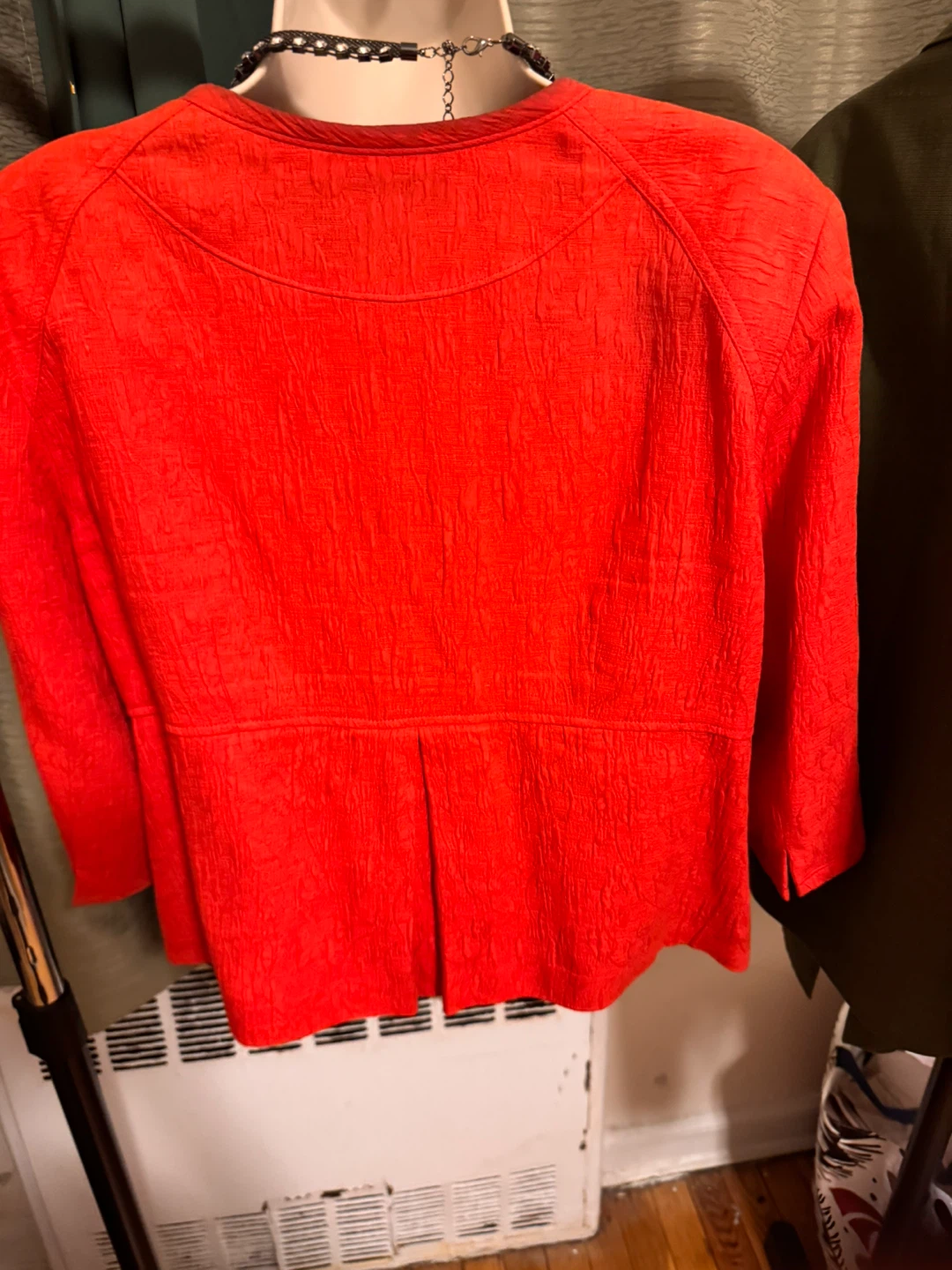 Jones New York Red Textured Blazer - Cotton & Viscose Blend - photo 3