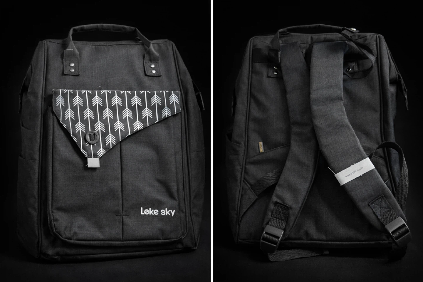 Leke Sky Diaper Bag Backpack - Grey