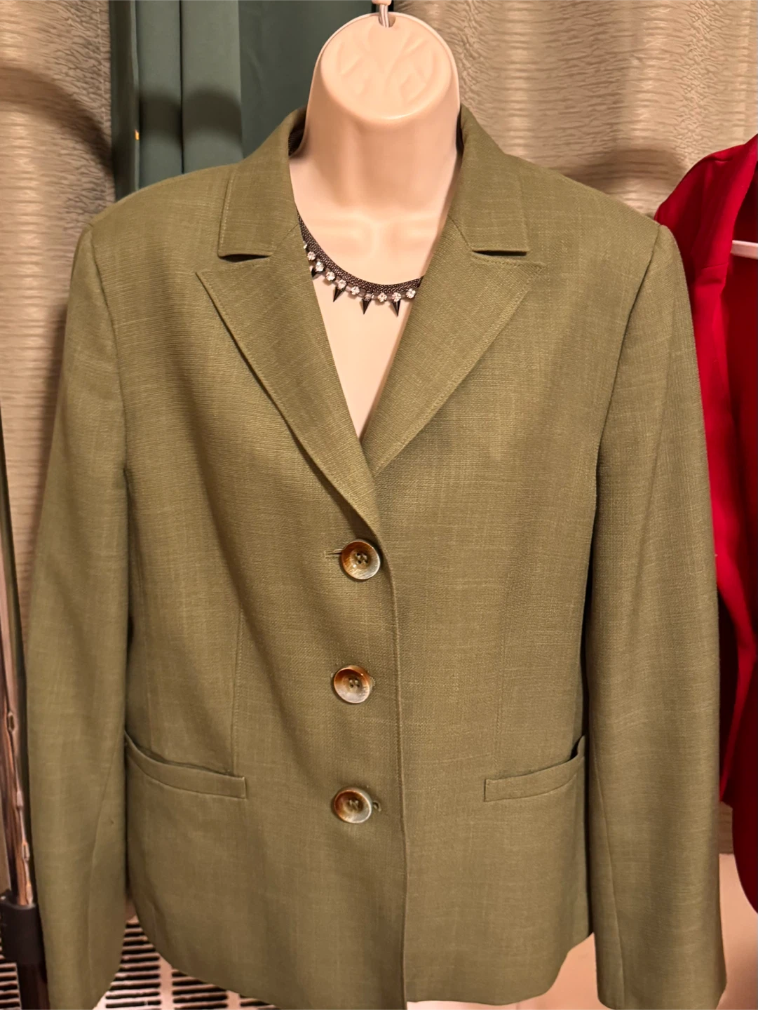 Le Suit Green Blazer - Size 14