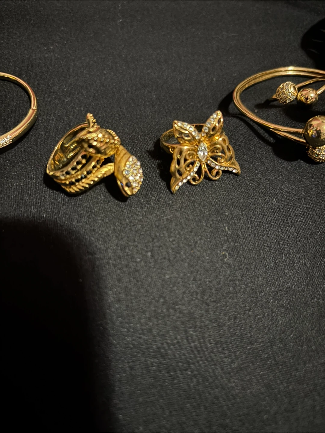 Gold Butterfly & Snake Rings - photo 2