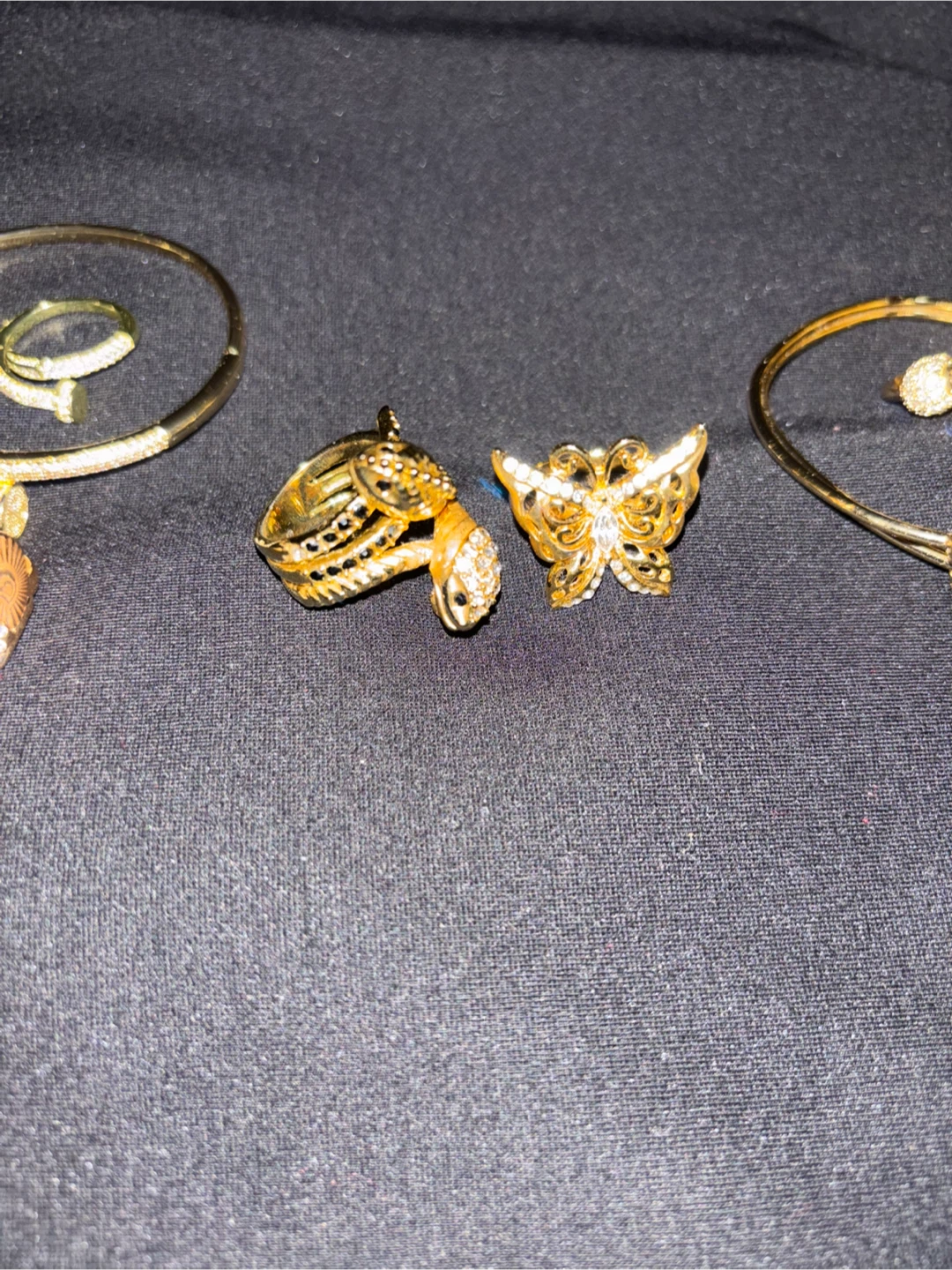 Gold Butterfly & Snake Rings