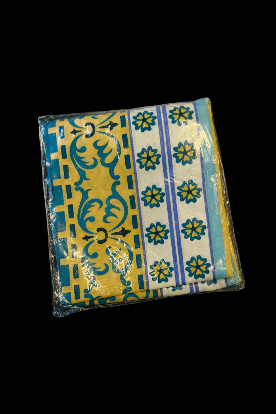 New Yellow & Blue Patterned Throw Blanket