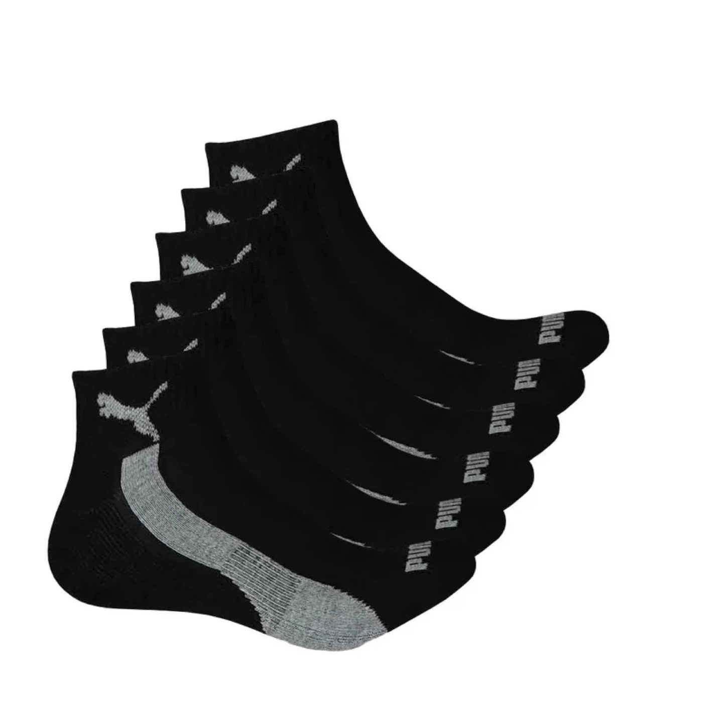 Puma Black/Grey Ankle Socks (Size 10-13)